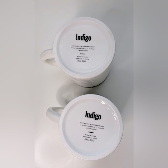 2 Indigo Ceramic Hot Chocolate Mugs with Cookie Slot - Picture 5 of 7